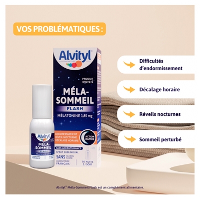 Alvityl Méla-Sommeil Flash Spray Sublingual Arôme Citron 20 ml