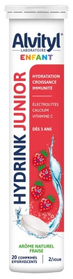 Alvityl Enfant Hydrink Junior Goût Fraise 20 Comprimés Effervescents