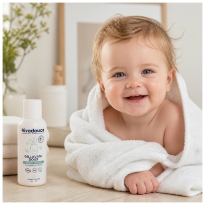 Rivadouce Bébé Gel Doux Lavant Corps et Cheveux Bio 90 ml