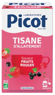 Picot Tisane d'Allaitement Saveur Fruits Rouges Bio 20 Sachets de 2 g