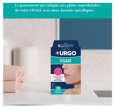 Urgo Visage 2 Formats 20 Pansements Transparent