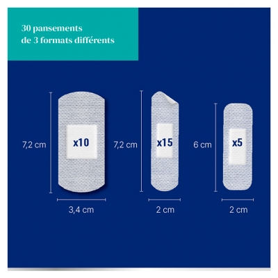 Urgo Peau Sensible + 30 Pansements Hypoallergéniques 3 Tailles