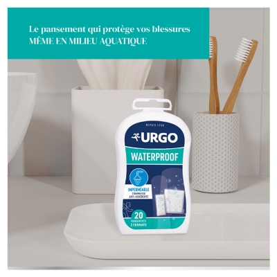Urgo Protection Pansements Waterproof - Protège Vos Blessures Superficielles - 20 Pansements