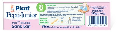 Picot Pepti-Juniors Mes 1ers Boudoirs Sans Lait Dès 8 Mois 6 Sachets de 4 Boudoirs