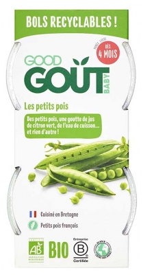 Good Goût Les Petits Pois dès 4 Mois Bio 2 Pots de 120 g