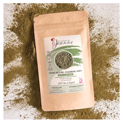 Les couleurs de Jeanne Henné Neutre Charbon Amla Soin Purifiant Bio 100 g