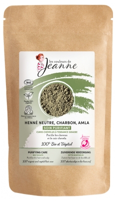 Les couleurs de Jeanne Henné Neutre Charbon Amla Soin Purifiant Bio 100 g