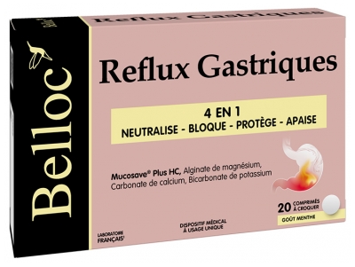 Belloc Reflux Gastriques 4en1 20 Unités à Croquer 