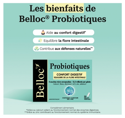 Belloc Probiotiques - Confort Digestif - Équilibre de la Flore Intestinale