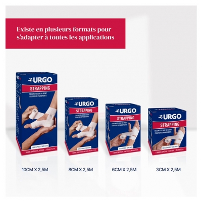Urgo Strapping Bande Adhésive Élastique Sans Latex 2,5 m x 6 cm