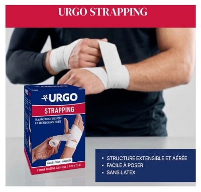 Urgo Strapping Bande Adhésive Élastique Sans Latex 2,5 m x 6 cm