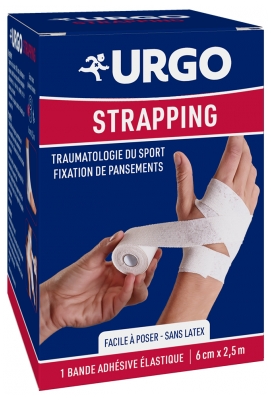Urgo Strapping Bande Adhésive Élastique Sans Latex 2,5 m x 6 cm