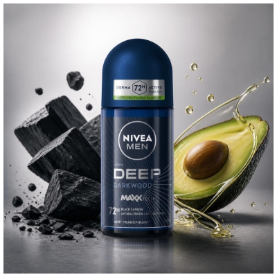 Nivea Men Deep Darkwood Déodorant 72H Anti-Transpirant Roll-On 50 ml