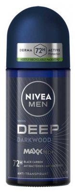 Nivea Men Deep Darkwood Déodorant 72H Anti-Transpirant Roll-On 50 ml
