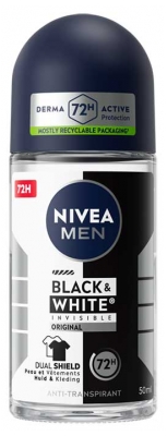 Nivea Men Black & White Déodorant 72H Anti-Transpirant Roll-On 50 ml