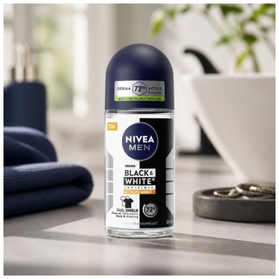 Nivea Men Black & White Déodorant 72H Anti-Transpirant Ultimate Impact Roll-On 50 ml