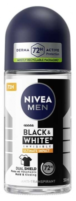 Nivea Men Black & White Déodorant 72H Anti-Transpirant Ultimate Impact Roll-On 50 ml