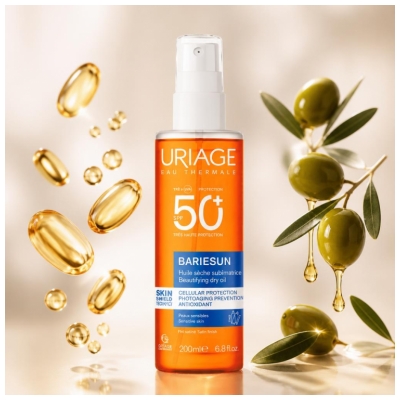 Uriage Bariésun Huile Sèche Sublimatrice Peaux Sensibles SPF50+ 200 ml