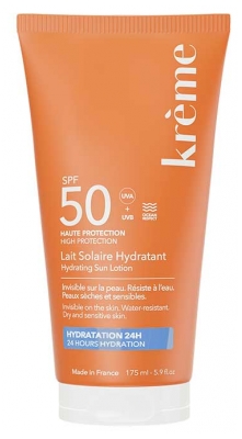 Krème Lait Solaire Hydratant Peaux Sèches et Sensibles SPF50 175 ml