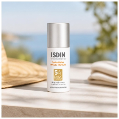 Isdin Fotoprotector Fusion Water Magic Repair Crème Solaire Haute Protection SPF50 50 ml