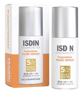 Isdin Fotoprotector Fusion Water Magic Repair Crème Solaire Haute Protection SPF50 50 ml
