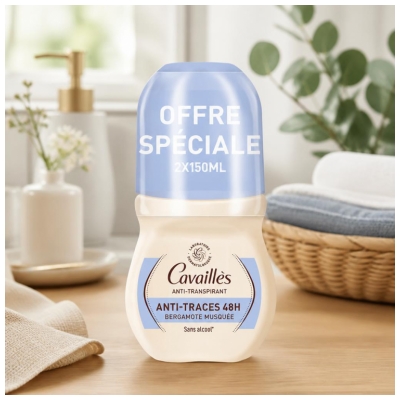 Cavaillès Anti-Traces 48H Anti-Transpirant Roll-On Lot de 2 x 50 ml