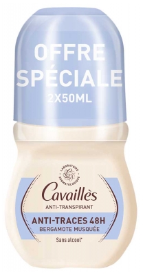 Cavaillès Anti-Traces 48H Anti-Transpirant Roll-On Lot de 2 x 50 ml