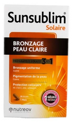Nutreov Sunsublim Bronzage Peau Claire 1 Mois 28 Gélules