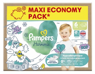 Pampers Harmonie T3 Maxi Pack 96 Couches 13 kg et +