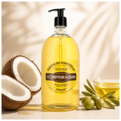 Le Comptoir du Bain Savon de Marseille au Monoï 1 Litre