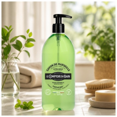 Le Comptoir du Bain Savon de Marseille Verveine Extra Doux 1 l