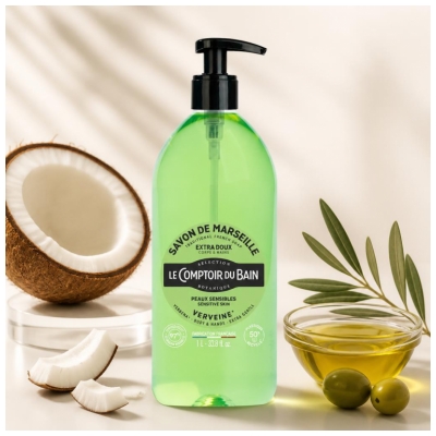 Le Comptoir du Bain Savon de Marseille Verveine Extra Doux 1 l