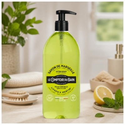 Le Comptoir du Bain Savon de Marseille Citron & Menthe Extra Doux 1 l