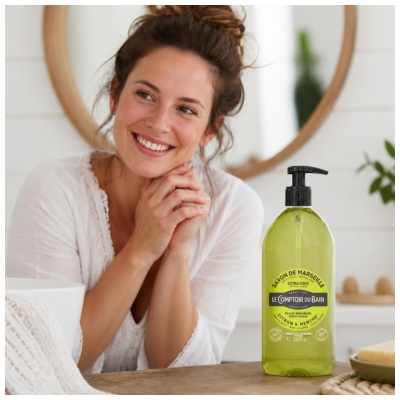 Le Comptoir du Bain Savon de Marseille Citron & Menthe Extra Doux 1 l