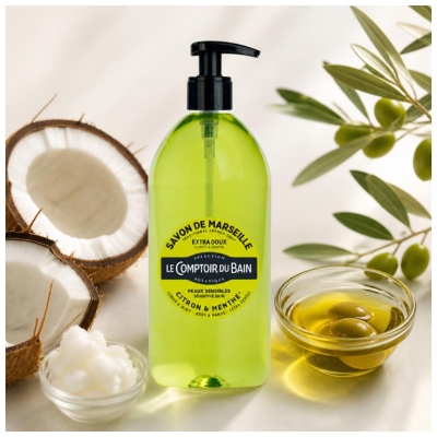 Le Comptoir du Bain Savon de Marseille Citron & Menthe Extra Doux 1 l