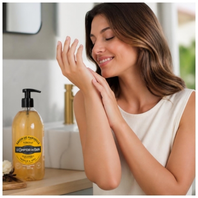 Le Comptoir du Bain Savon de Marseille Vanille Miel Extra Doux 1 l