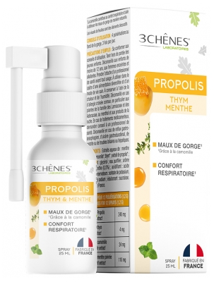 Les 3 Chênes Propolis Spray Gorge Thym Menthe 25 ml