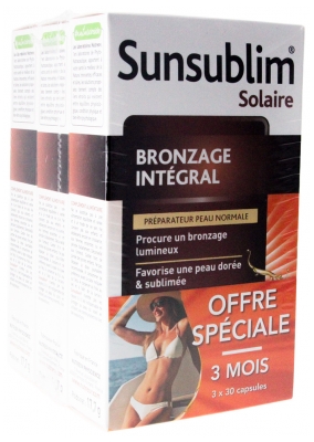 Nutreov Sunsublim Bronzage Intégral Peau Normale 3 Mois 3 x 30 Capsules