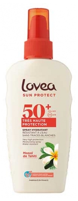 Lovea Spray Hydratant Monoï de Tahiti Très Haute Protection Visage et Corps SPF50+ 150 ml