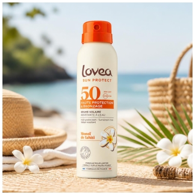 Lovea Brume Haute Protection & Bronzage Monoï de Tahiti Visage et Corps SPF50 150 ml