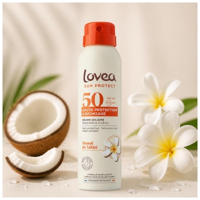 Lovea Brume Haute Protection & Bronzage Monoï de Tahiti Visage et Corps SPF50 150 ml