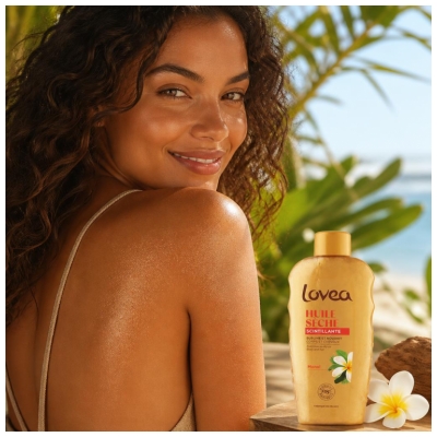Lovea Huile Sèche Scintillante au Monoï Corps et Cheveux 150 ml