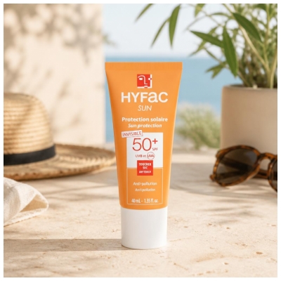 Hyfac Sun Protection Solaire Invisible Toucher Sec SPF50+ 40 ml