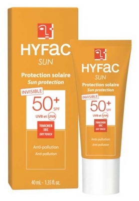 Hyfac Sun Protection Solaire Invisible Toucher Sec SPF50+ 40 ml