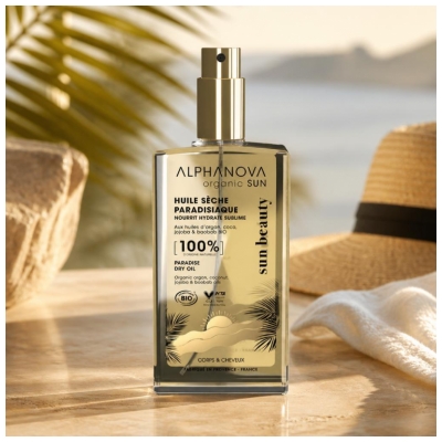 Alphanova Sun Huile Sèche Paradisiaque Corps & Cheveux Bio 100 ml