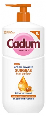 Cadum Crème Lavante Surgras Miel de Fleurs Peaux Sèches à Très Sèches 1 L