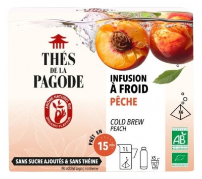 Thés de la Pagode Infusion Glacée Pêche Bio 6 Sachets de 7g