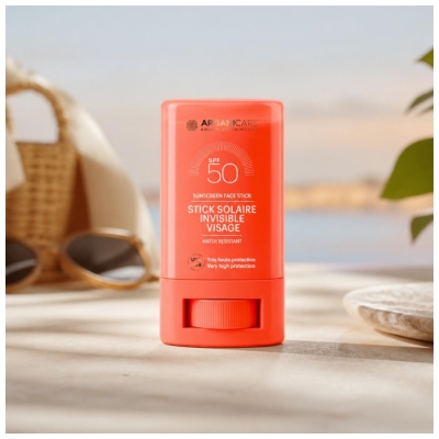 Arganicare Stick Solaire pour le Visage Invisible SPF50 15 g