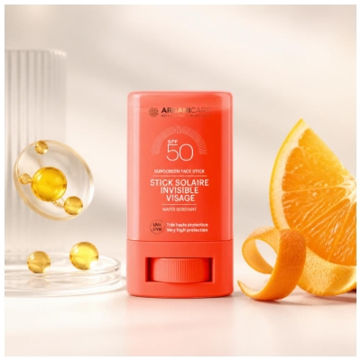 Arganicare Stick Solaire pour le Visage Invisible SPF50 15 g