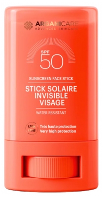 Arganicare Stick Solaire pour le Visage Invisible SPF50 15 g